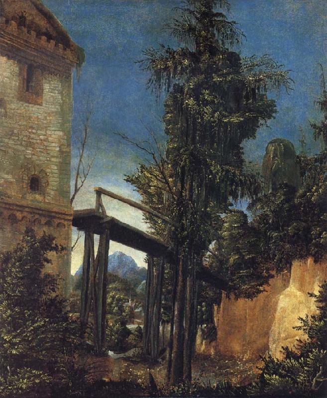 ALTDORFER, Albrecht Landscape with a Footbridge oil painting image